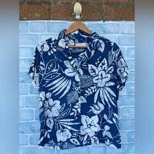 Jams world blue floral print button down size medium
